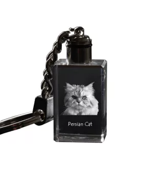 Persian - Crystal pendant with cat photo, illuminated pendant, unique gift by Art-Dog brand