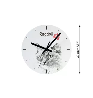 Ragdoll - wall clock with a cat, shelf clock with a print, personalized home decoration from the Art-Dog brand