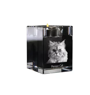 Perser - Kerzenhalter mit Katzenfoto, Teelichthalter aus Kristall, personalisiertes Geschenk der Marke Art-Dog