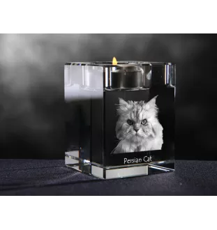 Persian - Candle holder with cat photo, crystal tealight holder, personalised gift by Art-Dog brand