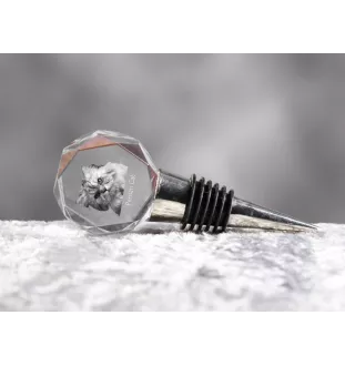 Persian Cat - Bottle stopper, crystal wine stopper with cat photo, personalised gift for bartender by Art-Dog brand