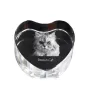 Persian Cat - crystal clock with a picture of a cat, heart-shaped shelf clock, personalized standing clock by Art-Dog brand