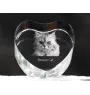 Persian Cat - crystal clock with a picture of a cat, heart-shaped shelf clock, personalized standing clock by Art-Dog brand
