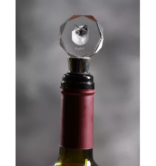 Ragdoll - Bouchon de bouteille, bouchon de vin en cristal avec photo de chat, cadeau personnalisé pour barman par la marque Art-Dog