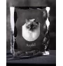 Ragdoll - cristal avec une photo de chat, une statuette en verre avec une photo, un cadre exceptionnel avec une photo de la marque Art-Dog