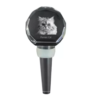Chat persan - Bouchon de bouteille en cristal avec chat, bouchon de vin unique avec photo, cadeau personnalisé pour sommelier par la marque Art-Dog