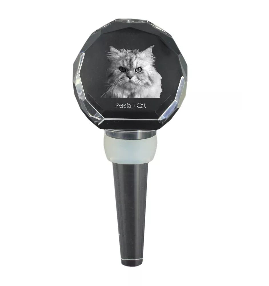 Perserkatze - Kristallflaschenverschluss mit Katze, einzigartiger Weinverschluss mit Foto, personalisiertes Geschenk für Sommelier der Marke Art-Dog