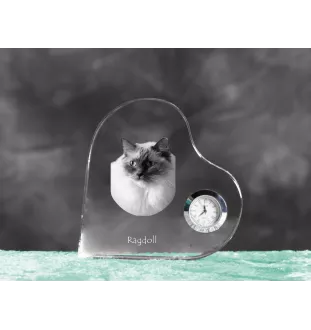 Ragdoll zegar w kształcie serca z kotem Art-Dog