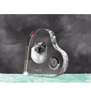 Ragdoll zegar w kształcie serca z kotem Art-Dog