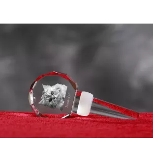 Chat persan - Bouchon de bouteille en cristal avec chat, bouchon de vin unique avec photo, cadeau personnalisé pour sommelier par la marque Art-Dog
