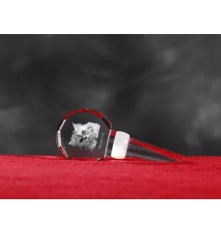 Chat persan - Bouchon de bouteille en cristal avec chat, bouchon de vin unique avec photo, cadeau personnalisé pour sommelier par la marque Art-Dog