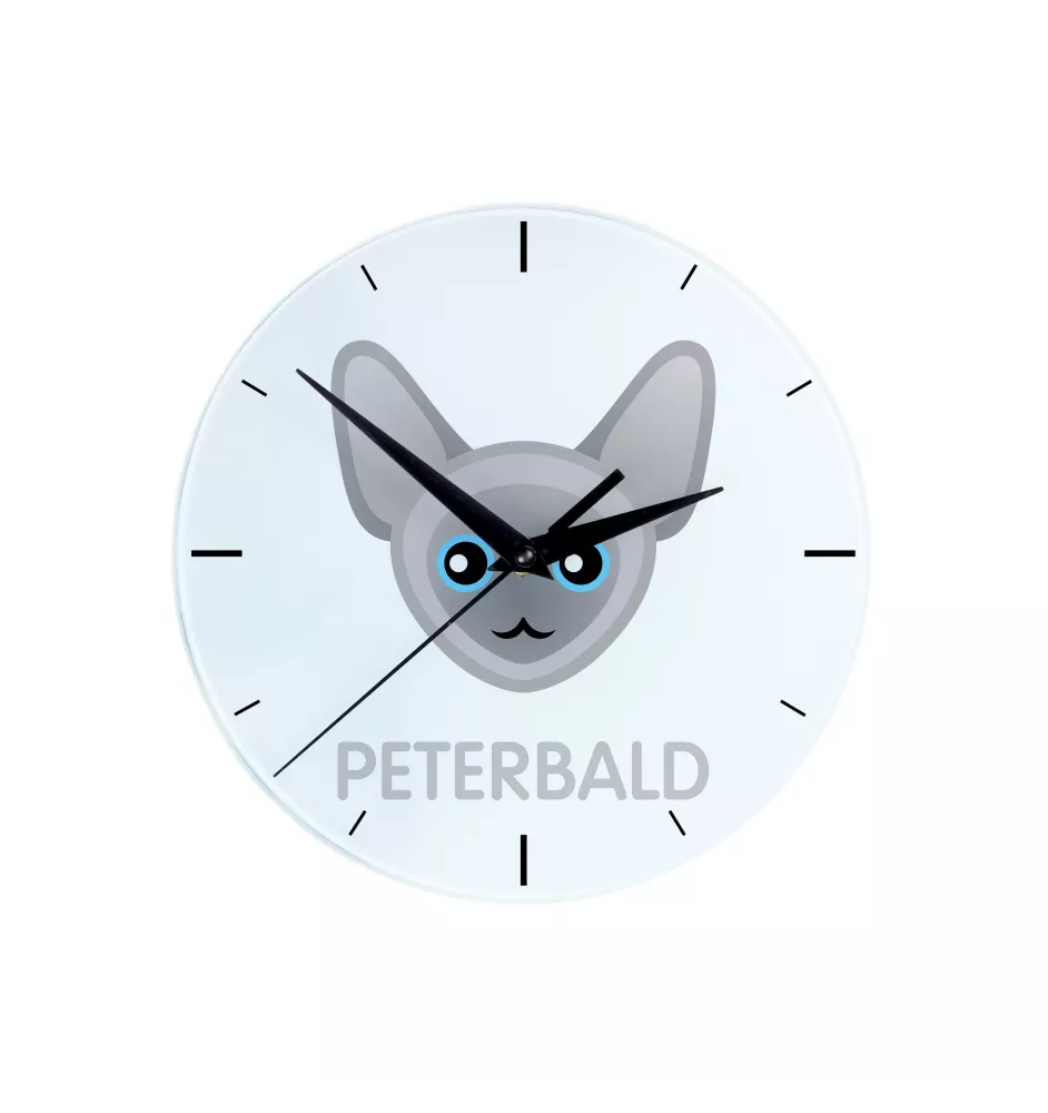 Peterbald - MDF clock with graphics and the Art-Dog brand name