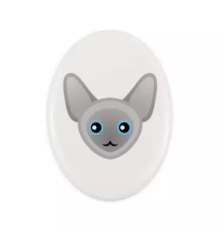 Peterbald - une plaque funéraire en céramique avec une illustration et un texte de la marque Art-Dog