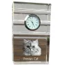 Chat persan - une horloge en verre avec une photo, une photo de chat dans un cristal, une horloge de bureau personnalisée de la marque Art-Dog