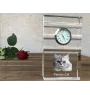 Perserkatze - Glasuhr mit Foto, Katzenfoto im Kristall, personalisierte Standuhr für das Büro der Marke Art-Dog