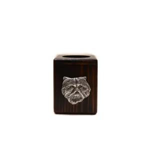 Persian Cat - wooden candlestick with a cat, a unique keepsake after the loss of a dog, handmade by Art-Dog