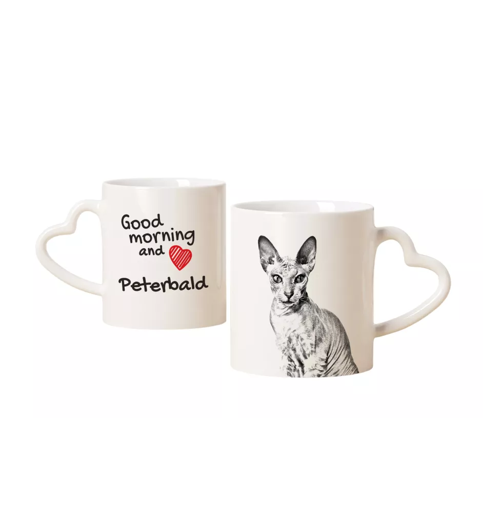 Peterbald Tasse mit Katze, entzückende Tasse mit herzförmigem Henkel, universelles Geschenk der Marke Art-Dog