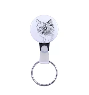 Ragdoll - handmade keychain with a cat portrait, purse charm, product of the Art-Dog brand.