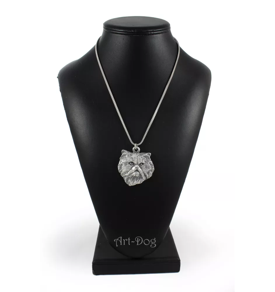 Persian Cat necklace with a cat, cat pendant on a silver chain, unique jewelry by Art-Dog