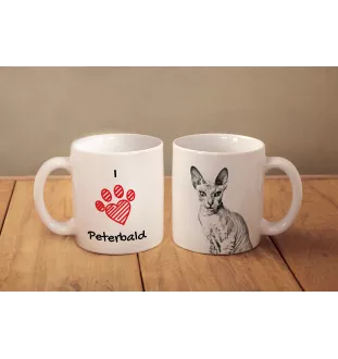 Peterbald - tasse avec un chat, une tasse adorable avec une illustration, un cadeau avec votre photo de la marque Art-Dog