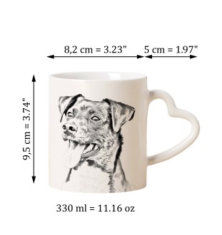 Danish Swedish Farmdog - cup with a dog, adorable cup with a heart-shaped handle, universal gift from the Art-Dog brand