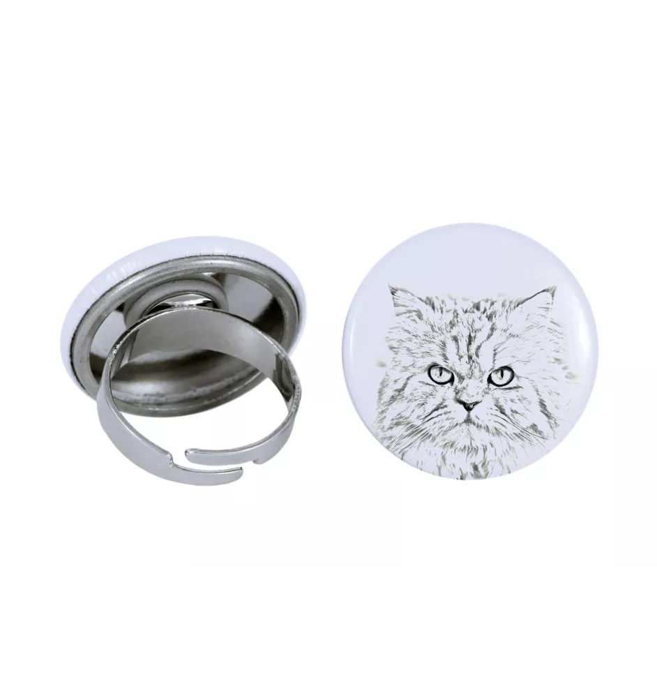 Chat persan - une bague unique, faite à la main, bijoux pour femmes de la marque Art-Dog