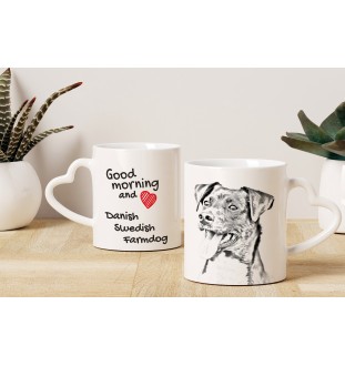 Duński szwedzki pies wiejski kubek z psem good morning serce Art-Dog