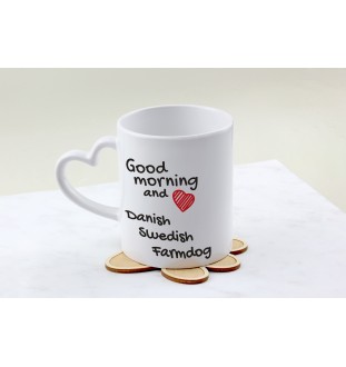 Dänisch-Schwedischer Bauernhund - Tasse mit Hund, entzückende Tasse mit herzförmigem Henkel, universelles Geschenk der Marke Art-Dog