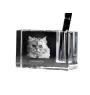 Persian Cat - Pen stand, crystal organiser with cat photo, unique desk decoration by Art-Dog brand