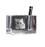 Perserkatze - Stifthalter, Kristallorganizer mit Katzenfoto, einzigartige Schreibtischdekoration der Marke Art-Dog