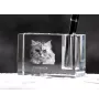 Persian Cat - Pen stand, crystal organiser with cat photo, unique desk decoration by Art-Dog brand
