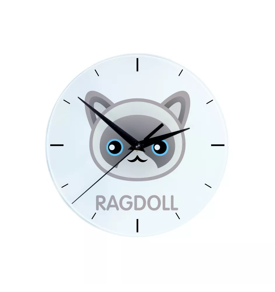 Ragdoll - horloge MDF avec graphisme et logo de la marque Art-Dog