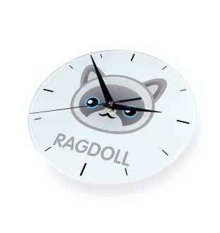 Ragdoll - MDF clock with graphics and the Art-Dog brand name