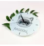 Ragdoll - MDF-Uhr mit Grafik und Logo der Marke Art-Dog