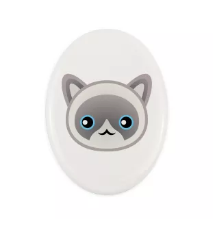 Ragdoll - Grabplatte aus Keramik mit Grafik und Schriftzug der Marke Art-Dog