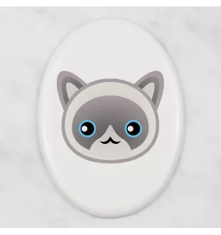 Ragdoll - Grabplatte aus Keramik mit Grafik und Schriftzug der Marke Art-Dog