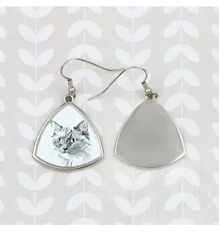 Ragdoll - boucles d'oreilles avec un chat, boucles d'oreilles pendantes avec une image, bijoux personnalisés avec l'impression de la marque Art-Dog