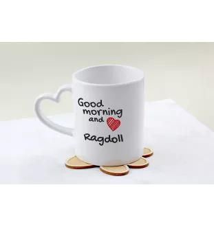 Ragdoll - tasse avec un chat, une tasse adorable avec une anse en forme de cœur, un cadeau universel de la marque Art-Dog