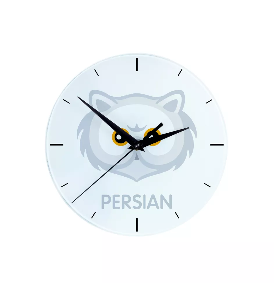 Persan - horloge MDF avec graphisme et logo de la marque Art-Dog