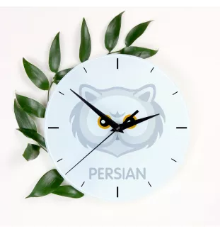 Persan - horloge MDF avec graphisme et logo de la marque Art-Dog