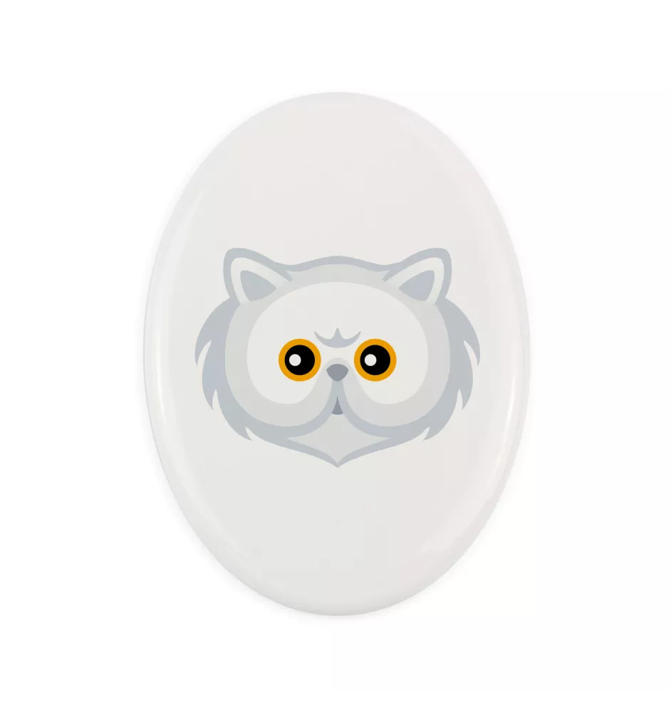 Persan - une plaque funéraire en céramique avec une illustration et un texte de la marque Art-Dog