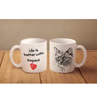Ragdoll kubek z kotem life is better Art-Dog