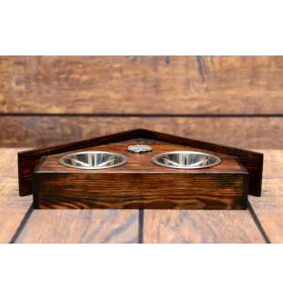 Chat persan - support en bois avec des bols pour chat, bols décoratifs pour chien, cadeau pour l'adoption d'un chat de la marque Art-Dog