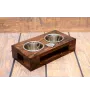 Persian Cat - wooden stand with bowls for a dog, steel dog bowls, a gift for adopting a dog from the Art-Dog brand