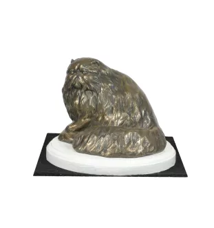 Perserkatze - Katzenstatue, Figur auf weißem Sockel, Trophäe für die Hundeausstellung der Marke Art-Dog