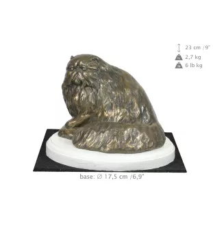 Perserkatze - Katzenstatue, Figur auf weißem Sockel, Trophäe für die Hundeausstellung der Marke Art-Dog