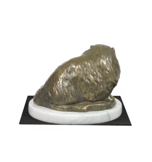 Perserkatze - Katzenstatue, Figur auf weißem Marmor, Trophäe für die Hundeausstellung der Marke Art-Dog