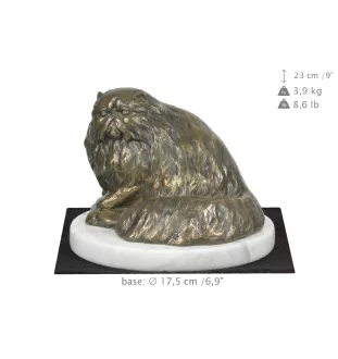 Chat persan - statuette de chat, figurine en marbre blanc, trophée pour une exposition canine de la marque Art-Dog