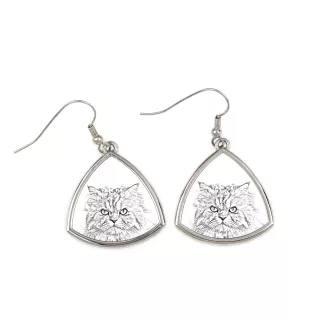 Chat persan - boucles d'oreilles avec un chat, boucles d'oreilles pendantes avec une image, bijoux personnalisés avec l'impression de la marque Art-Dog