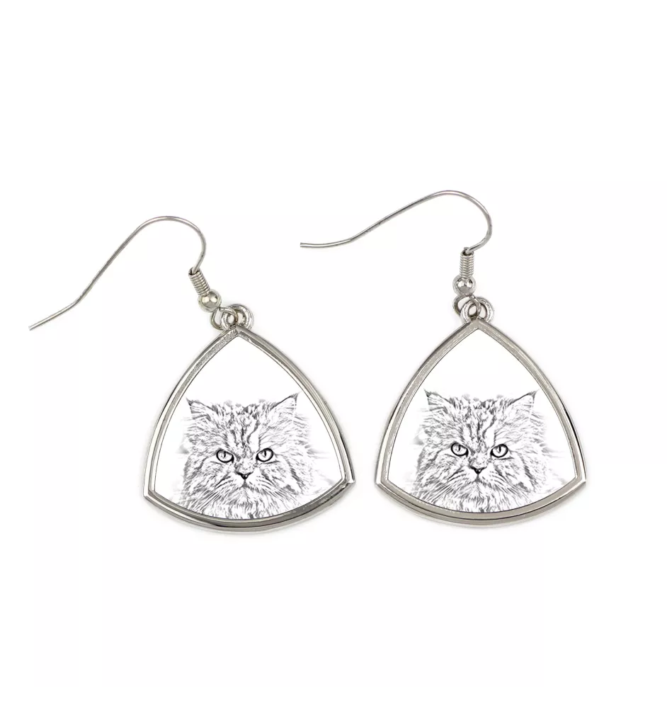 Chat persan - boucles d'oreilles avec un chat, boucles d'oreilles pendantes avec une image, bijoux personnalisés avec l'impression de la marque Art-Dog